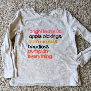 Fall favorite things tee, pumpkin, apples, leaves